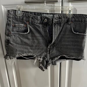 Zara Women's Gray Distressed Jean Shorts
